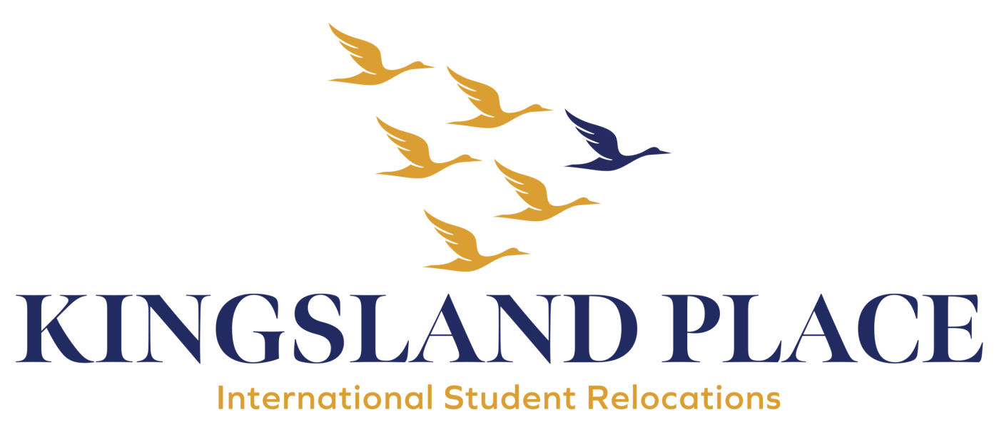Kingsland Place international student relocation logo navy blue larger